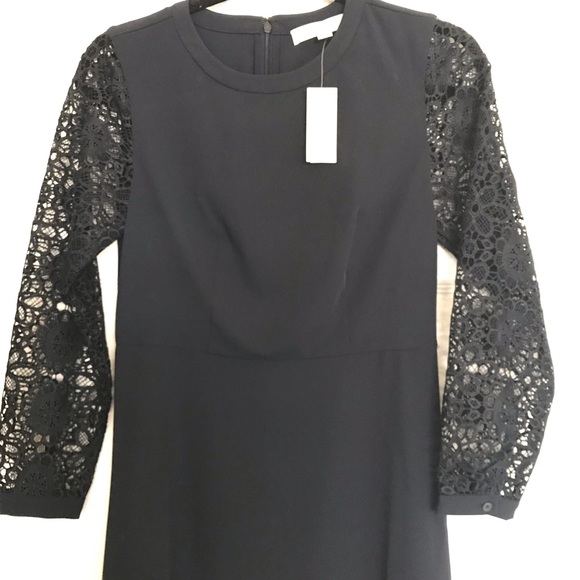 NWT LOFT Lace Sleeve Swing Dress - Picture 7 of 8
